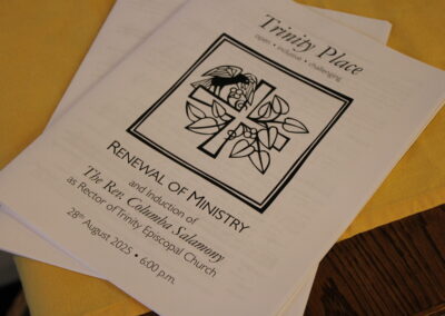 Printed program for the Renewal of Ministry and Induction of The Rev. Columba Salamony