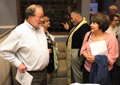 Guests in conversation during the reception