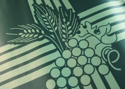 Liturgical banner with a wheat and grapes design